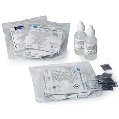Ultra Low Range Silica Reagent sets utilising heteropoly Blue Method. Reagent Set includes Amino Acid F Reagent Powder Pillows, Citric Acid Powder Pillows and Molybdate 3 Reagent Solution for approximately 100 tests.