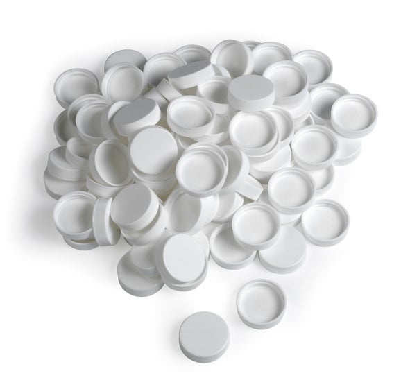 Replacement bottle caps for oblong storage bottle, pk/6