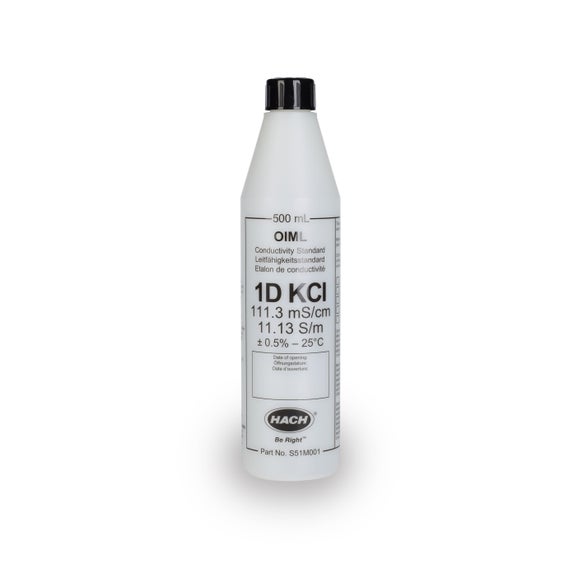 111.3 mS/cm Certified Reference Material CRM OIML Conductivity Standard Solution, KCl 1D, 500 mL