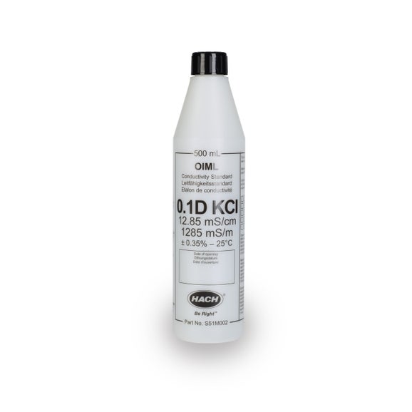 12.85 mS/cm Certified Reference Material CRM OIML Conductivity Standard Solution, KCl 0.1D, 500 mL