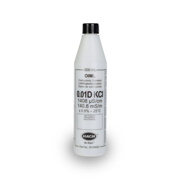 1408 µS/cm Certified Reference Material CRM OIML Conductivity Standard Solution, KCl 0.01D, 500 mL