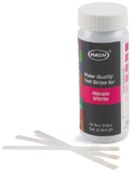 Test strips: Nitrate 0 - 50 mg/L and Nitrite 0 - 3 mg/L, 25 pieces