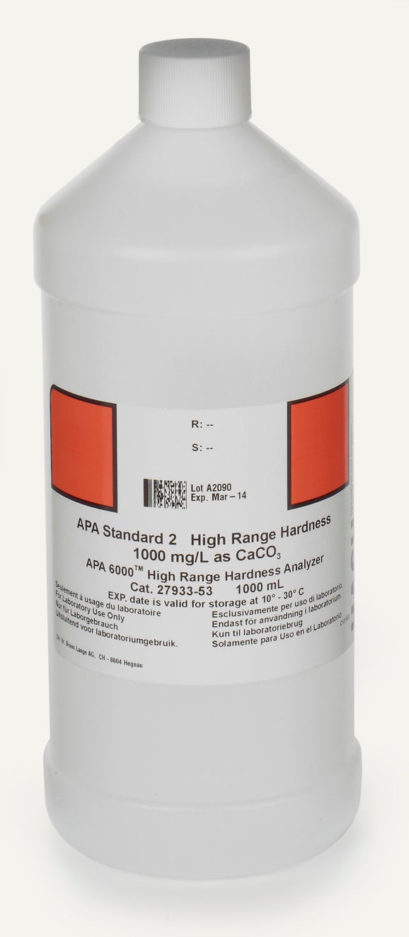 APA6000 High Range Hardness Standard 2, 1000 mg/L, 1 L
