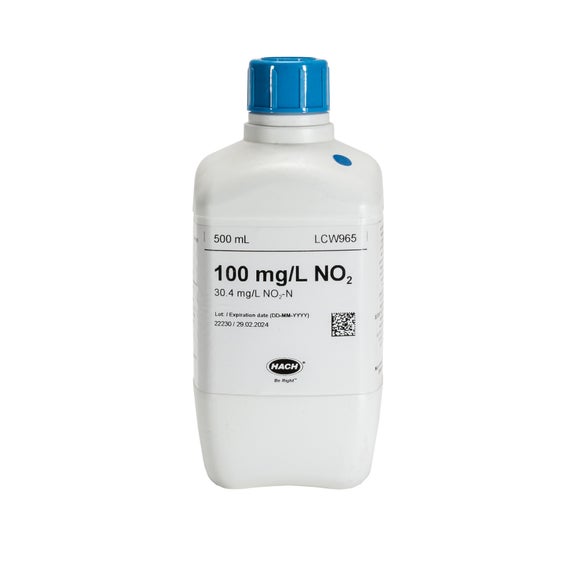 Nitrite standard, 100 mg/L NO₂ (30.5 mg/L NO₂-N), 500 mL