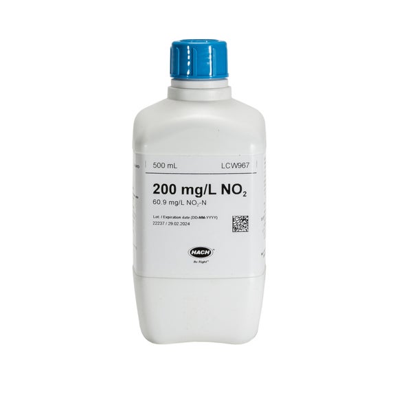 Nitrite standard, 200 mg/L NO₂ (60.9 mg/L NO₂-N), 500 mL