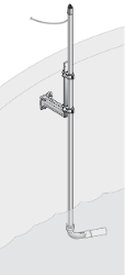 Stainless steel pole mounting hardware Nitratax, 24 cm bracket